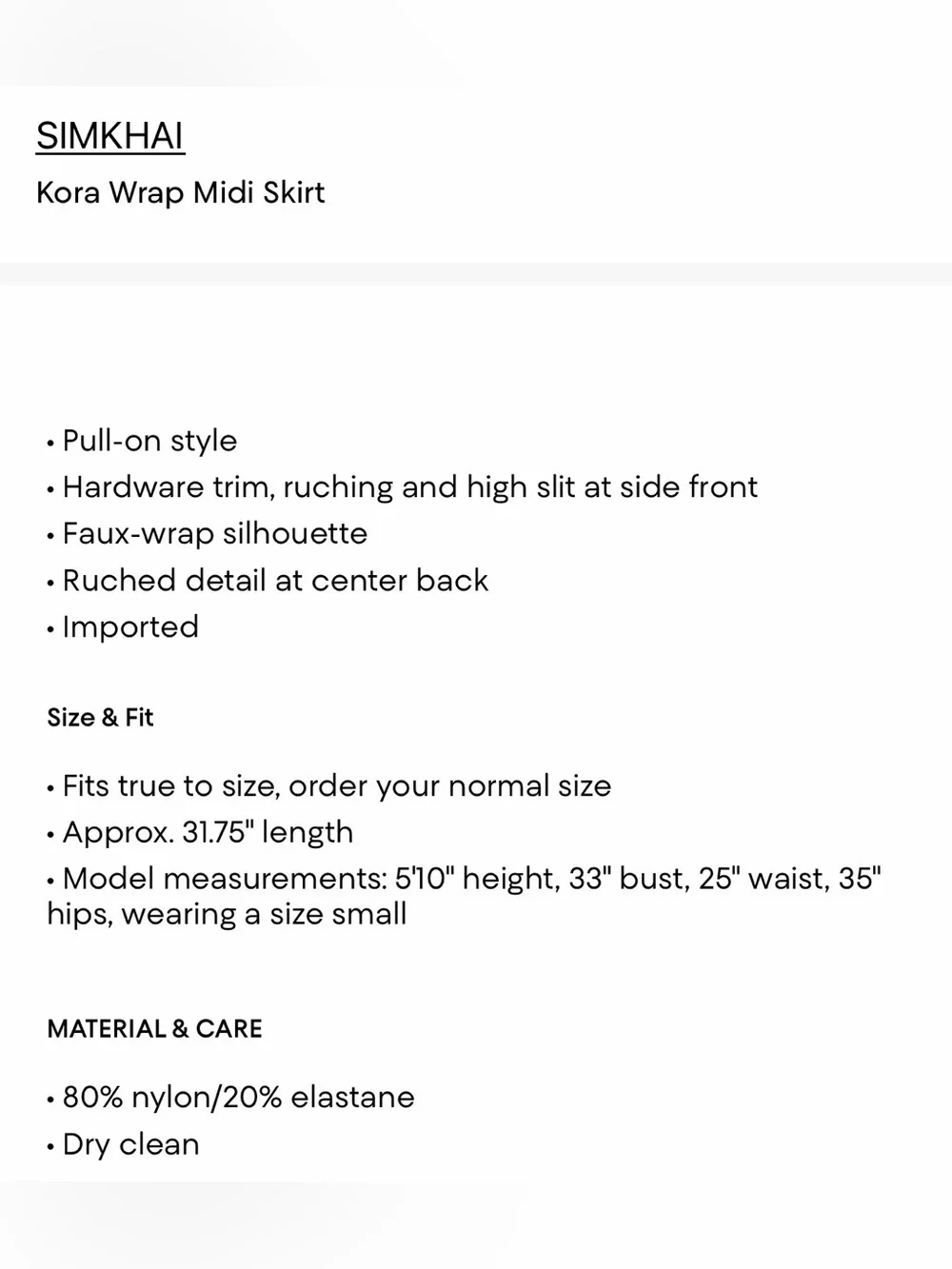 SIMKHAI Kora Wrap Midi Skirt